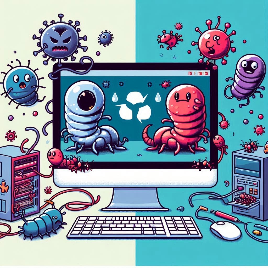 Ilustrasi Worms dan Virus