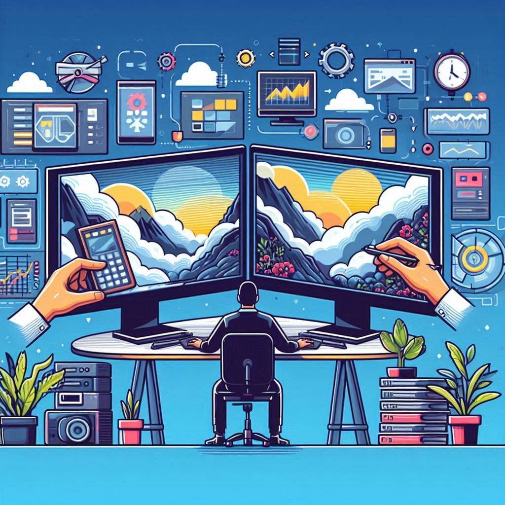 ilustrasi Cara Mengatur Dual Monitor untuk Produktivitas Maksimal